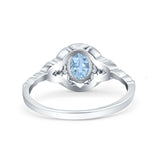 Floral Oval Natural Stone Wedding Ring