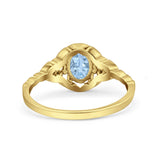 Floral Oval Natural Stone Wedding Ring