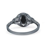 Floral Oval Natural Stone Wedding Ring