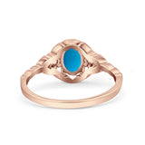 Floral Oval Natural Stone Wedding Ring