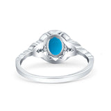 Floral Oval Natural Stone Wedding Ring