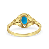 Floral Oval Natural Stone Wedding Ring