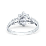 Oval Natural Stone Tapered Baguette Ring