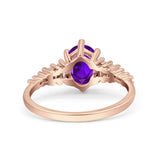 Oval Natural Stone Tapered Baguette Ring