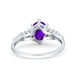 Oval Natural Stone Tapered Baguette Ring