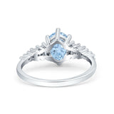 Oval Natural Stone Tapered Baguette Ring