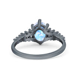 Oval Natural Stone Tapered Baguette Ring