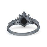 Oval Natural Stone Tapered Baguette Ring