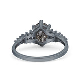 Oval Natural Stone Tapered Baguette Ring