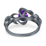 Pear Teardrop Leaf Vintage Style Ring