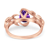 Pear Teardrop Leaf Vintage Style Ring
