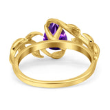 Pear Teardrop Leaf Vintage Style Ring