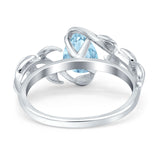 Pear Teardrop Leaf Vintage Style Ring