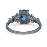 Art Deco Lab Alexandrite Silver Ring