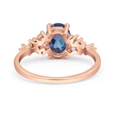 Art Deco Lab Alexandrite Silver Ring