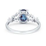 Art Deco Lab Alexandrite Silver Ring