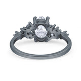 Art Deco Moissanite Silver Ring