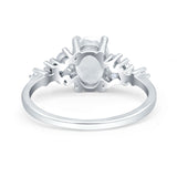Art Deco Moissanite Silver Ring