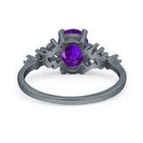 Art Deco Natural Amethyst Silver Ring