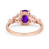 Art Deco Natural Amethyst Silver Ring