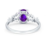 Art Deco Natural Amethyst Silver Ring