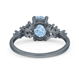Art Deco Natural Aquamarine Silver Ring