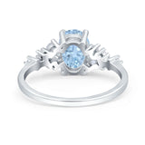 Art Deco Natural Aquamarine Silver Ring