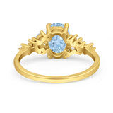 Art Deco Natural Aquamarine Silver Ring