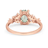 Art Deco Natural Green Amethyst Prasiolite Silver Ring