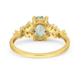 Art Deco Natural Green Amethyst Prasiolite Silver Ring