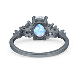 Art Deco Natural Moonstone Silver Ring