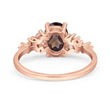 Art Deco Natural Chocolate Smoky Quartz Silver Ring