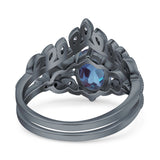 Vintage Oval Leaf Style Chevron Ring