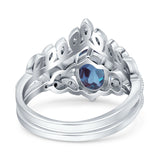 Vintage Oval Leaf Style Chevron Ring