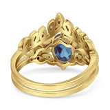 Vintage Oval Leaf Style Chevron Ring