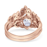 Vintage Oval Leaf Style Chevron Ring
