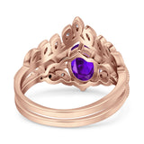 Vintage Oval Leaf Style Chevron Ring