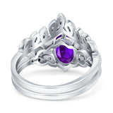 Vintage Oval Leaf Style Chevron Ring