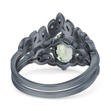 Vintage Oval Leaf Style Chevron Ring