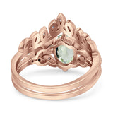 Vintage Oval Leaf Style Chevron Ring