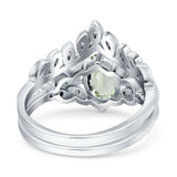 Vintage Oval Leaf Style Chevron Ring