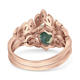 Vintage Oval Leaf Style Chevron Ring