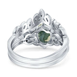 Vintage Oval Leaf Style Chevron Ring