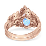 Vintage Oval Leaf Style Chevron Ring