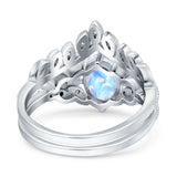Vintage Oval Leaf Style Chevron Ring