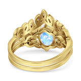 Vintage Oval Leaf Style Chevron Ring