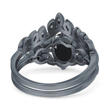 Vintage Oval Leaf Style Chevron Ring