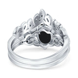Vintage Oval Leaf Style Chevron Ring