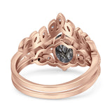 Vintage Oval Leaf Style Chevron Ring