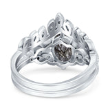 Vintage Oval Leaf Style Chevron Ring